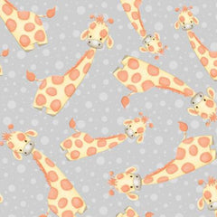 Giraffes on Grey - AE Nathan Flannel Giraffes on Grey - AE Nathan Flannel