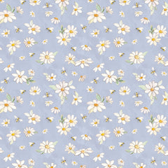 Clothworks Daisy Fields-Daisies & Bees Light Denim Clothworks Daisy Fields-Daisies & Bees Light Denim