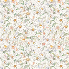 Clothworks Daisy Fields-Packed Floral Cream Clothworks Daisy Fields-Packed Floral Cream