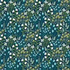 Whimsy-Teal, Green, White Foliage (Sold By 1/2 Meter) Whimsy-Teal, Green, White Foliage (Sold By 1/2 Meter)
