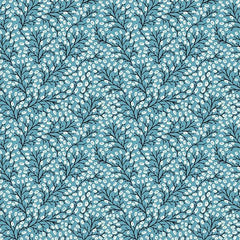 Whimsy-Teal Foliage (Sold By 1/2 Meter) Whimsy-Teal Foliage (Sold By 1/2 Meter)