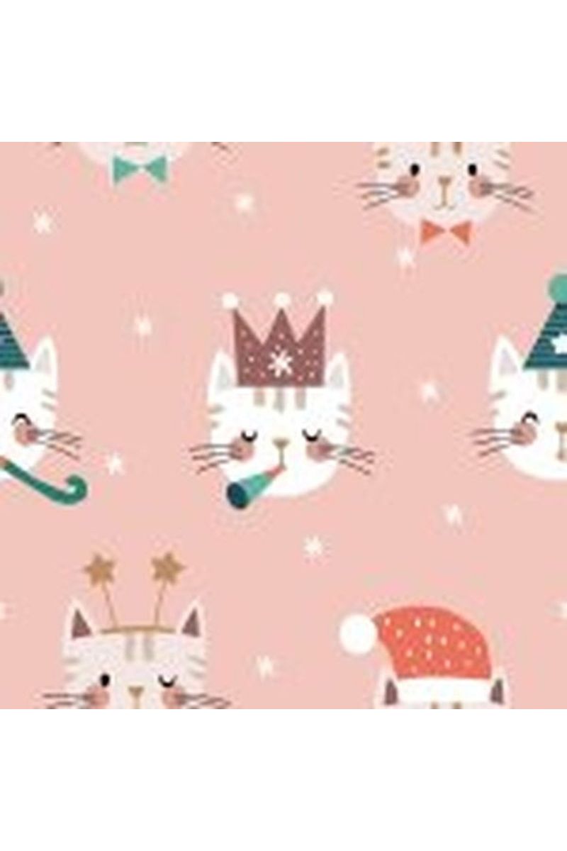 Animal Crackers Christmas Cats Pink - ANCK 2133 Animal Crackers Christmas Cats Pink - ANCK 2133