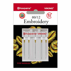 HUSQVARNA® VIKING® Embroidery Needles Size 80/12 5-Pack HUSQVARNA® VIKING® Embroidery Needles Size 80/12 5-Pack