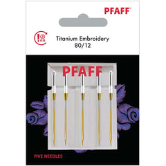 PFAFF® Titanium Embroidery Needles Size 80/12 5-Pack PFAFF® Titanium Embroidery Needles Size 80/12 5-Pack