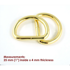 Emmaline D-Rings (4 Pack) 1’’ (25mm) - Gold - D-Rings Emmaline D-Rings (4 Pack) 1’’ (25mm) - Gold - D-Rings