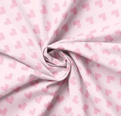 Daisy&Lilly-Cross-Stitched Hearts,Light Pink (Sold By 1/2 Meter) Daisy&Lilly-Cross-Stitched Hearts,Light Pink (Sold By 1/2 Meter)