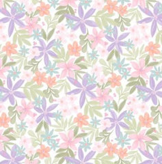 Daisy&Lilly-Lillies,White (Sold By 1/2 Meter) Daisy&Lilly-Lillies,White (Sold By 1/2 Meter)