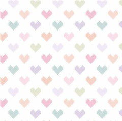 Daisy&Lilly-Cross-Stitched Hearts,White (Sold By 1/2 Meter) Daisy&Lilly-Cross-Stitched Hearts,White (Sold By 1/2 Meter)