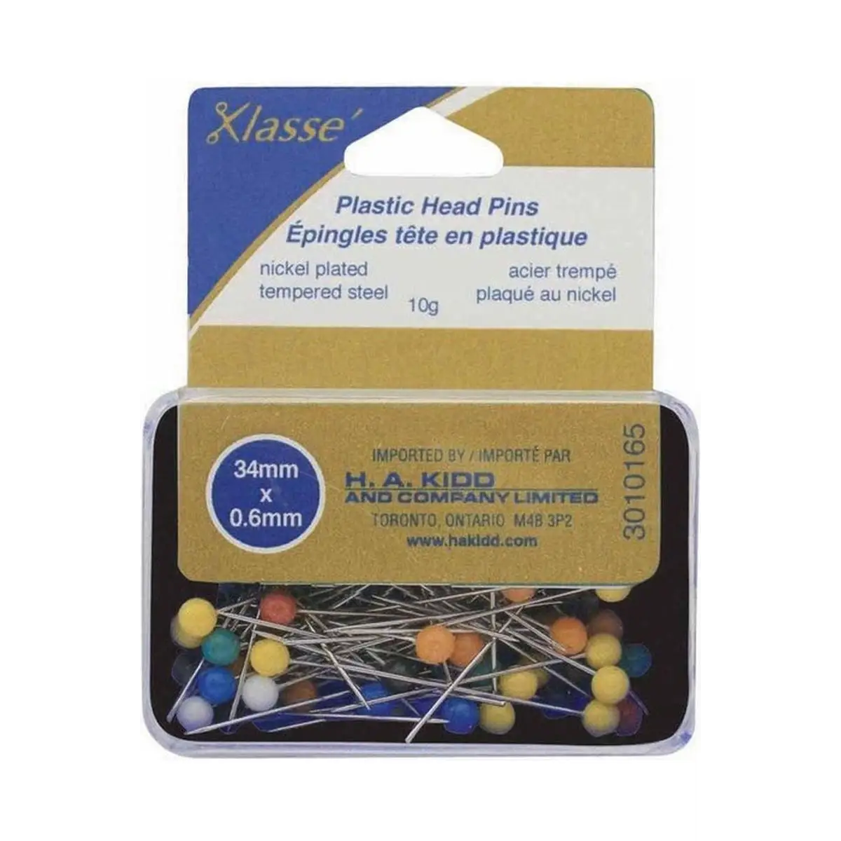 KLASSE´ Plastic Head Pins Assorted Color 90pcs - 34mm 13?8? KLASSE´ Plastic Head Pins Assorted Color 90pcs - 34mm 13?8?