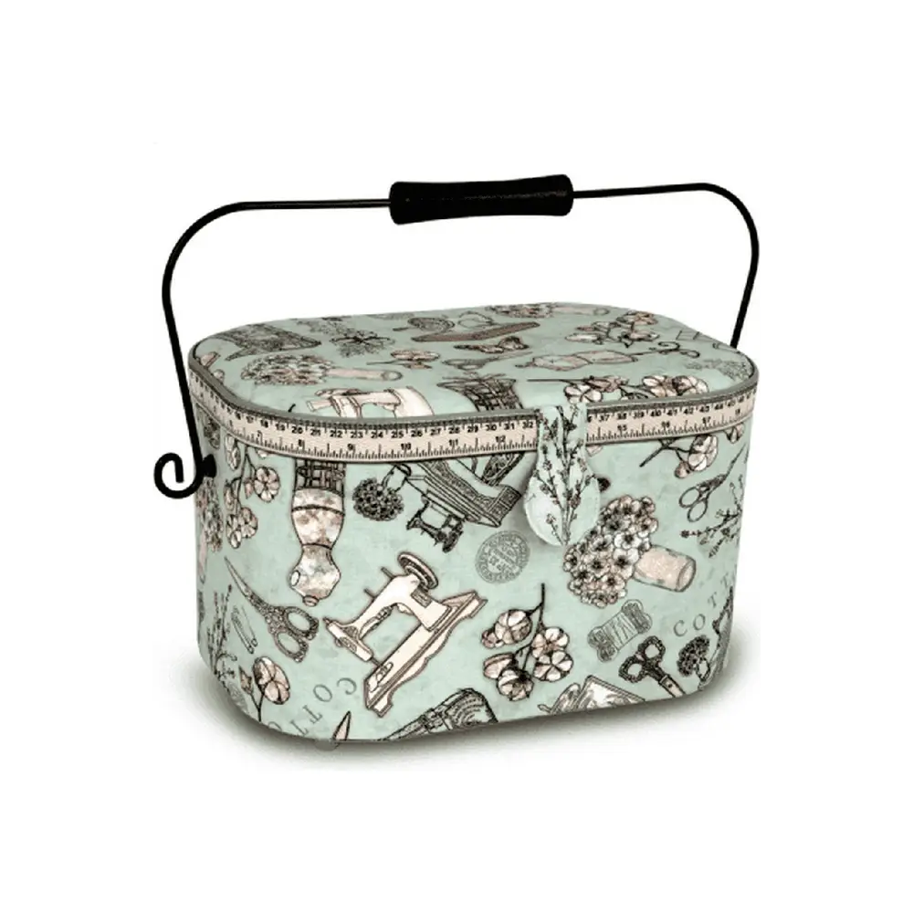 Medium "Sewing Print" Sewing Basket 12"x 8"x 7" Medium "Sewing Print" Sewing Basket 12"x 8"x 7"