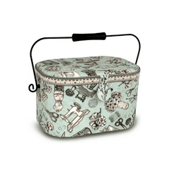 Medium "Sewing Print" Sewing Basket 12"x 8"x 7" Medium "Sewing Print" Sewing Basket 12"x 8"x 7"