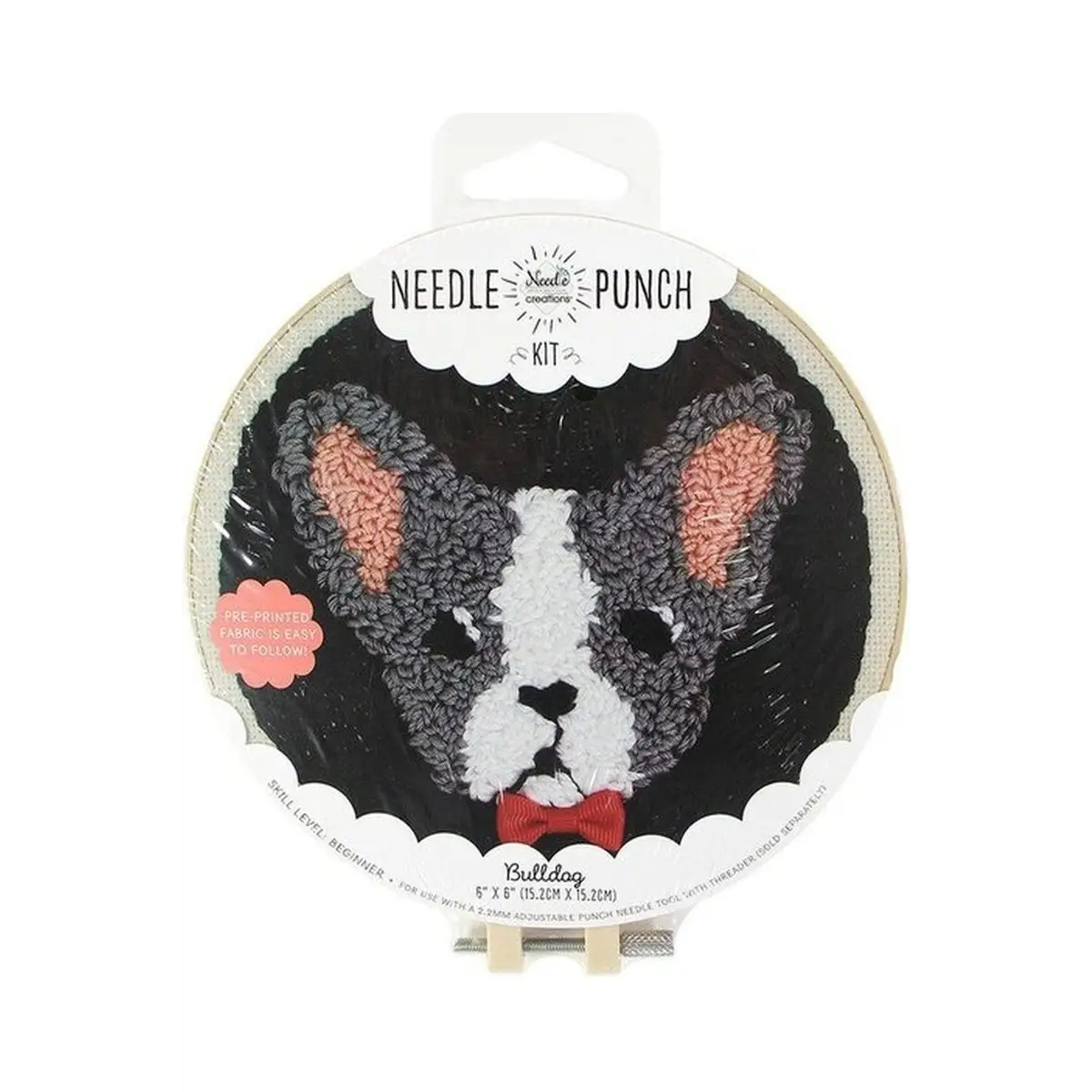 NEEDLE LICIOUS Needle Punch Kit 15.2 x 15.2 cm 6" x 6" - Bulldog NEEDLE LICIOUS Needle Punch Kit 15.2 x 15.2 cm 6" x 6" - Bulldog