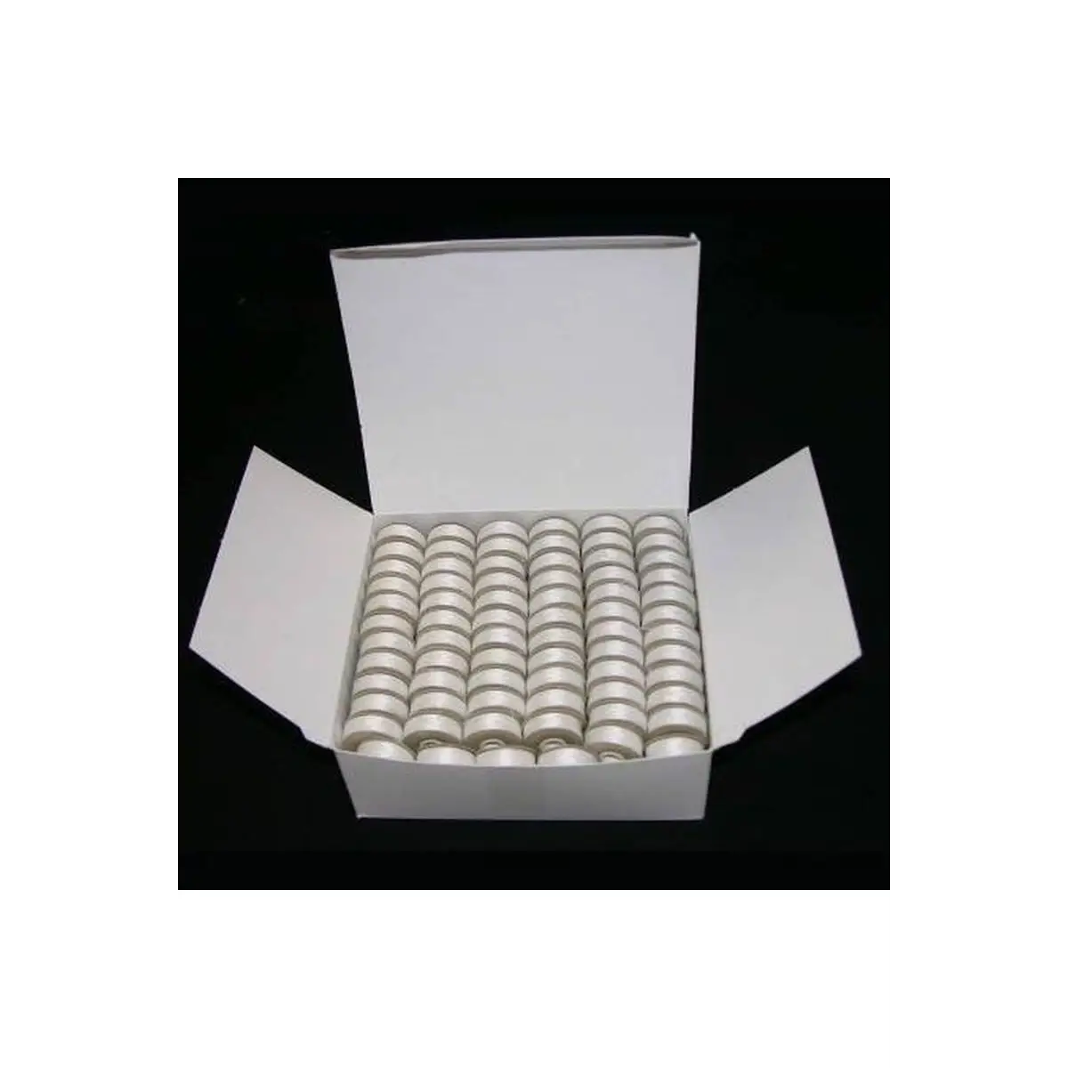 Polyester L Style Prewound Bobbin 144ct White Polyester L Style Prewound Bobbin 144ct White