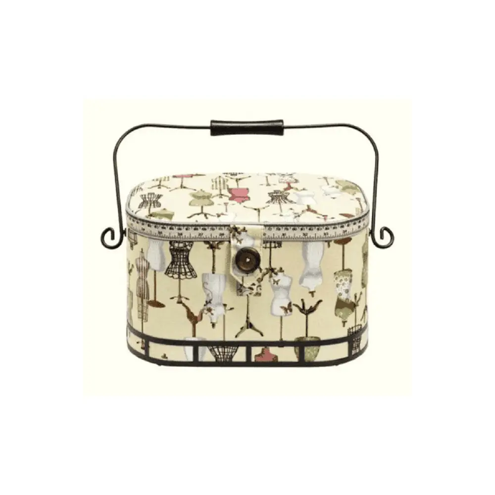 Sewing Basket with Wire Handle Dressform 12 x 8 x 7.5" #D612250 Sewing Basket with Wire Handle Dressform 12 x 8 x 7.5" #D612250