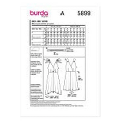 BURDA - 5899 V-neck Sleeveless Dress with Full Skirt BURDA - 5899 V-neck Sleeveless Dress with Full Skirt