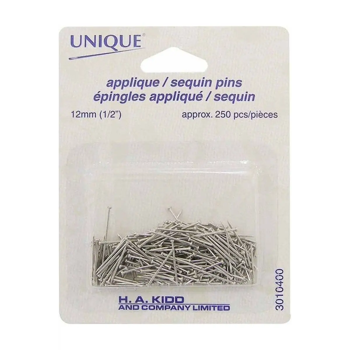 UNIQUE 1/2" Sequin Pins Silver 250pcs - 12mm UNIQUE 1/2" Sequin Pins Silver 250pcs - 12mm