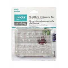 UNIQUE SEWING Plastic Bobbins in Reusable Box - 12pcs UNIQUE SEWING Plastic Bobbins in Reusable Box - 12pcs