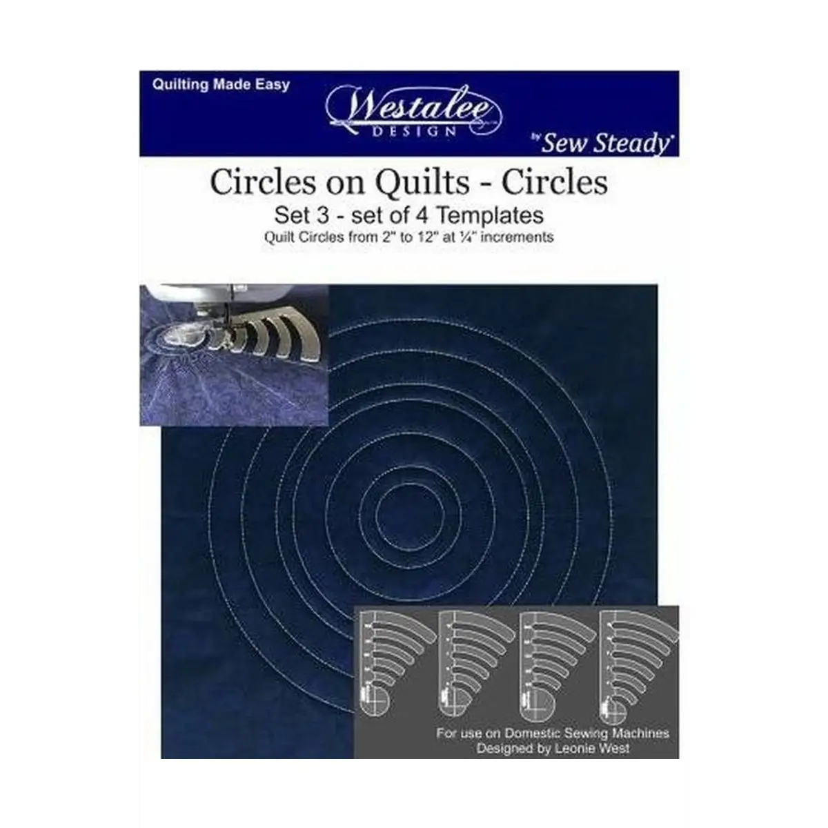 Westalee Circles on Quilts Template Set 4pc - Low Shank Westalee Circles on Quilts Template Set 4pc - Low Shank