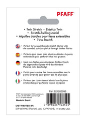 PFAFF® Twin Stretch Needle 4mm Size 75/11 1-Pack PFAFF® Twin Stretch Needle 4mm Size 75/11 1-Pack