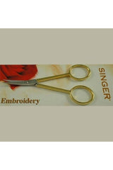 Singer 4 1/2" Gold Handle Find Curved Point Embroidery Scissors Singer 4 1/2" Gold Handle Find Curved Point Embroidery Scissors