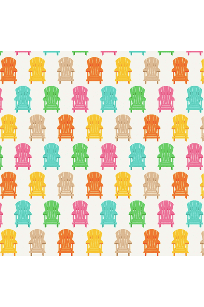 Fabric, PC EH Summer BBQ, Adirondack Chair Rainbow Fabric, PC EH Summer BBQ, Adirondack Chair Rainbow