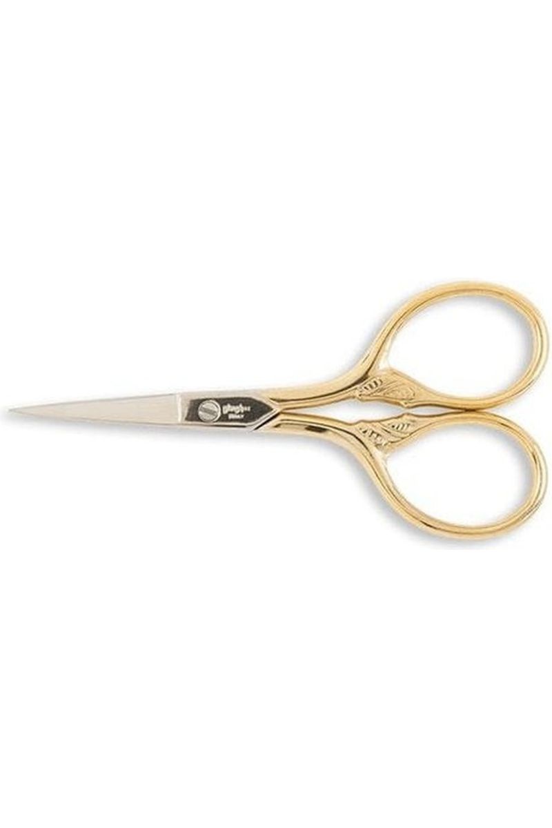 Gingher Gold-Handled Lion's Tail Embroidery Scissors - 3 1/2" Gingher Gold-Handled Lion's Tail Embroidery Scissors - 3 1/2"