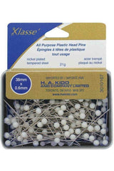 KLASSE´ All Purpose Plastic Head Pins White 170pcs - 38mm 11?2? KLASSE´ All Purpose Plastic Head Pins White 170pcs - 38mm 11?2?
