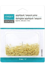 UNIQUE 1/2" Sequin Pins Gold 250pcs - 12mm UNIQUE 1/2" Sequin Pins Gold 250pcs - 12mm