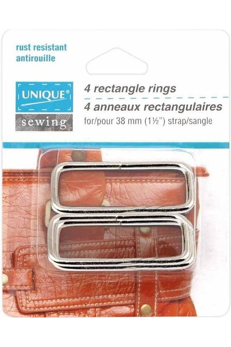 UNIQUE SEWING Rectangle Rings - 38mm 1 1/2" - 4 pcs. UNIQUE SEWING Rectangle Rings - 38mm 1 1/2" - 4 pcs.