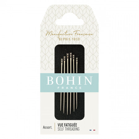 Bohin 01099 Self / Easy Threading Needles Assorted Size 3/8 6ct