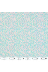 Fabric Creatoins Turquoise with White Crystal Mosaic Flowers by the half meter