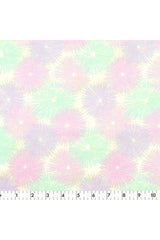 Fabric Creations - Yellow with Pastel Firework Flower Bursts