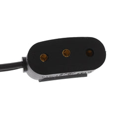 Close-up of a guitar pickup with three screws on a white background