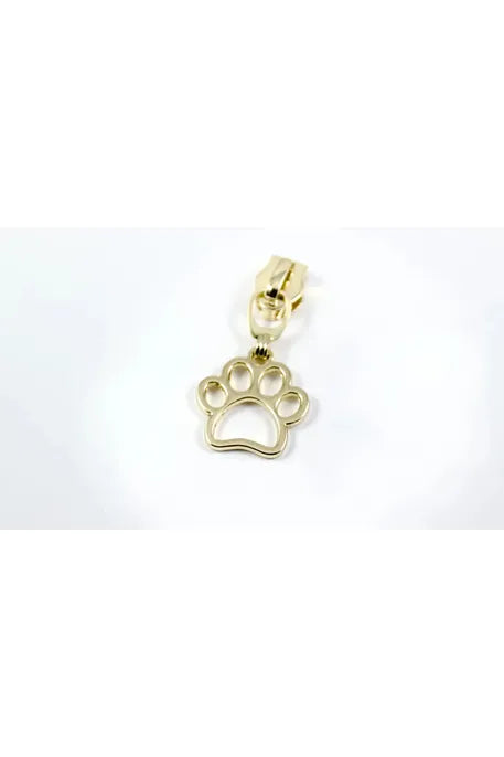 Paw Print Zipper Pull, Gold Finish - 1pk