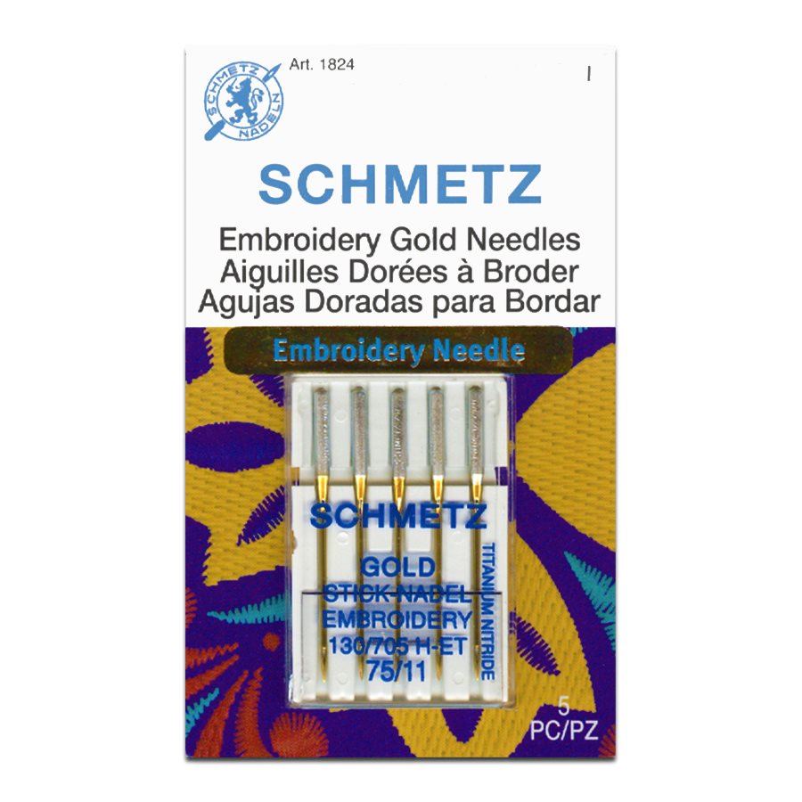 SCHMETZ Gold Titanium Embroidery Needles
