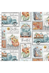 Fabric, 3 Wishes Fabrics, Happy Harvest Collection - Grateful Patchwork