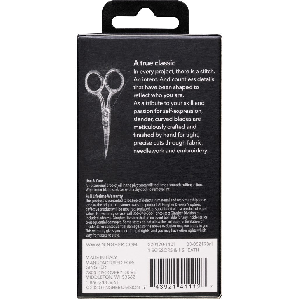 Gingher 4in Curved Embroidery Scissors - view 2