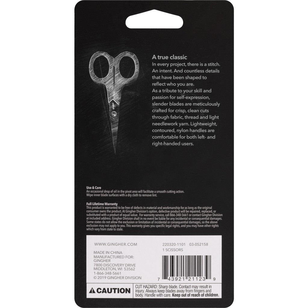 Gingher 4in Lightweight Embroidery Scissor - view 2
