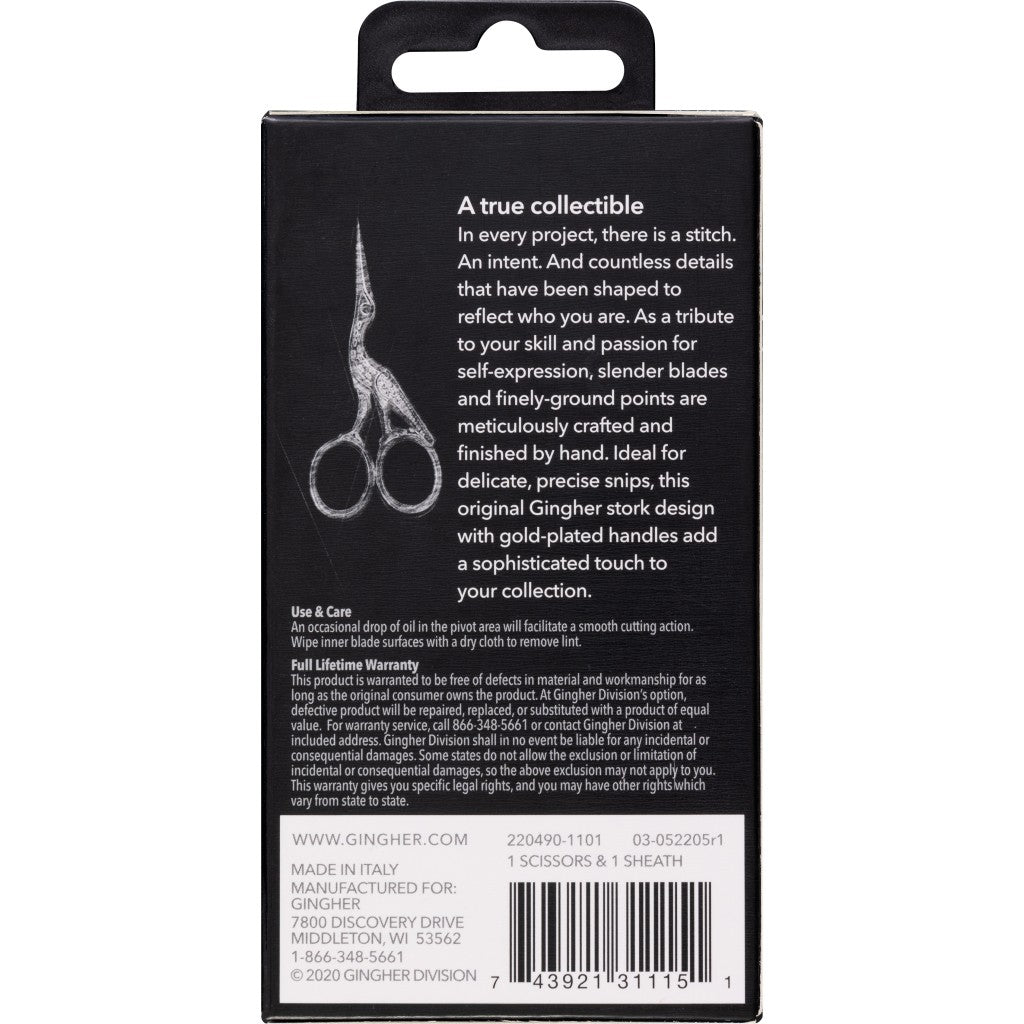 Gingher 3 1/2in Stork Embroidery Scissor - view 2