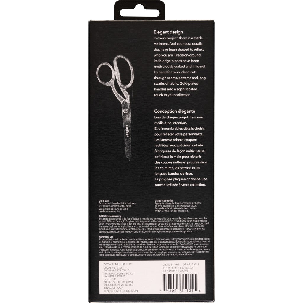 Gingher 8in Gold-Handled Knife-edge Dressmaker Shears - view 2
