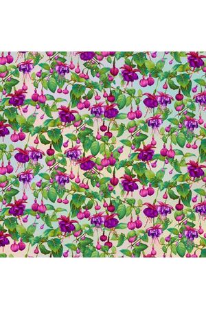 Fabric, Henry Glass & Co. Fabrics, Gossamer Garden - Pastel Fuchsia Flowers