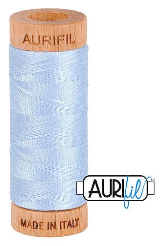 Aurifil Mako 80wt Cotton 274 m 300 yd. spool - 2710 Light Robins Egg