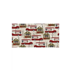Fabric, "Cocoa Trucks" Pattern - A Christmas to Remember By Beth Albert, Beige
