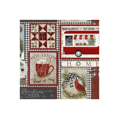 Fabric, "Home Patch" Pattern - A Christmas To Remember By Beth Albert, Multi-Patterned