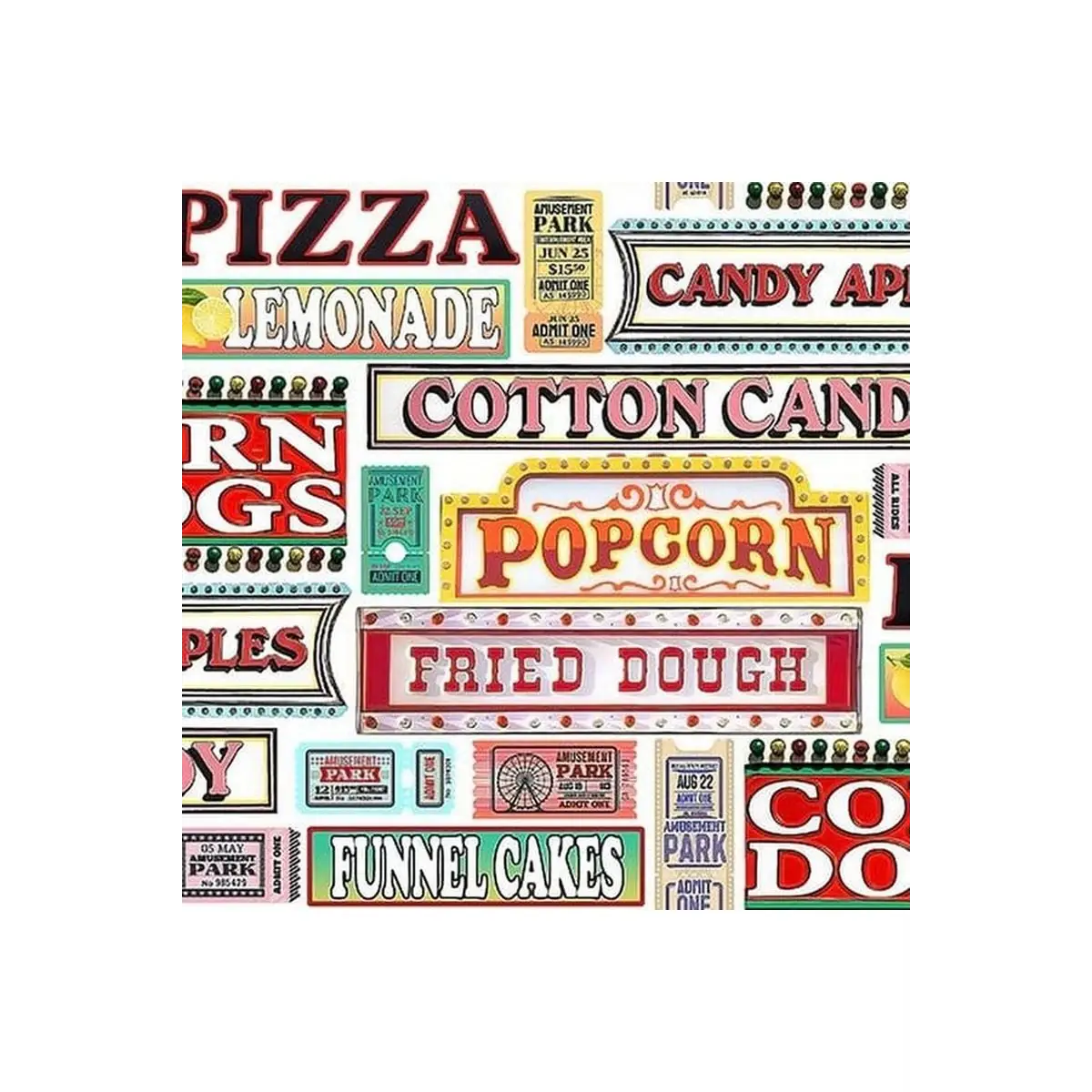 Fabric, 3 Wishes Fabric - Amazement Park Concessions - 18737-Multi