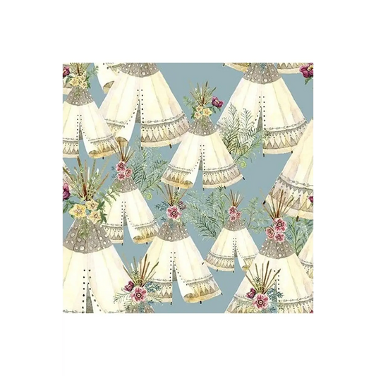 Fabric, Forest Friends Tee Pee - 18675-Blue