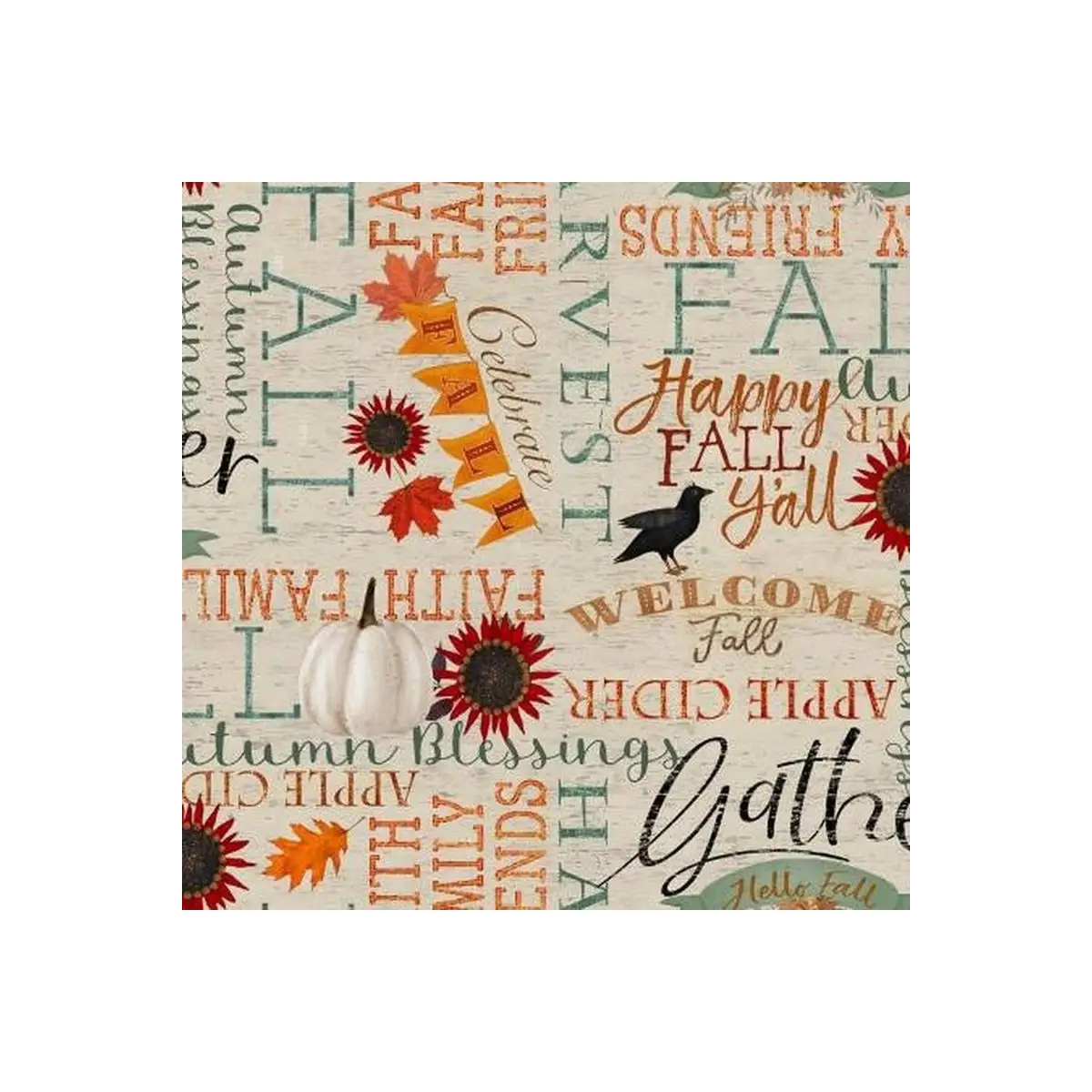 Happy Fall Beige Words