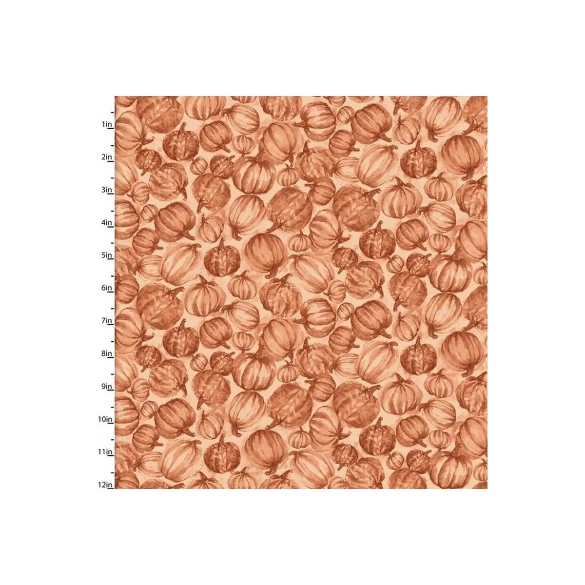 Fabric, 3 Wishes Fabrics, Happy Harvest Collection - Orange Tonal Pumpkins