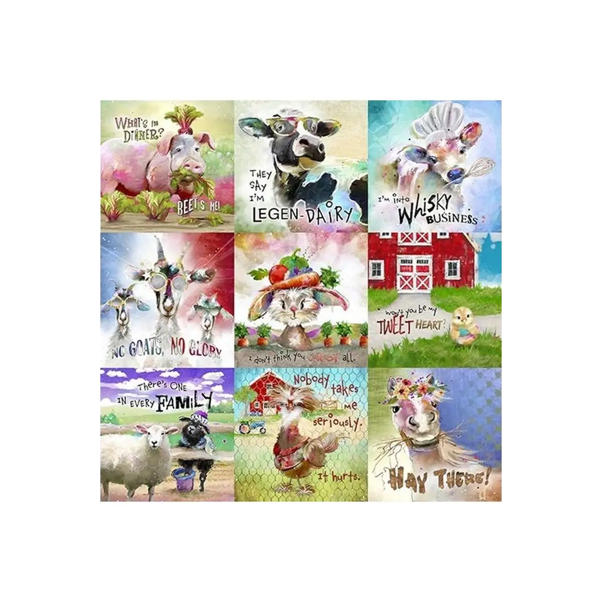 Welcome to the Funny Farm Animal Blocks - 18731-Multi