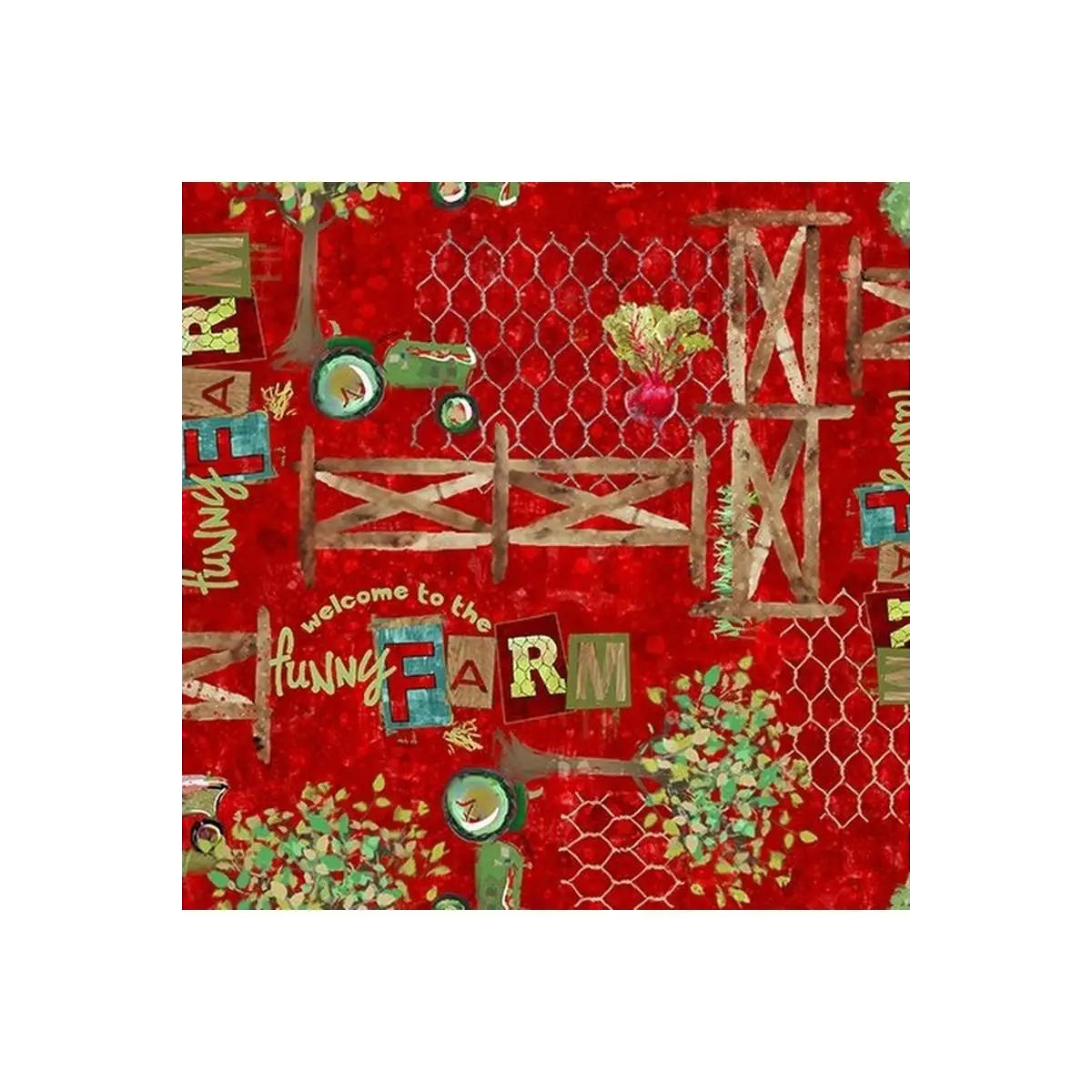 Welcome to the Funny Farm Tractors - 18735-Red